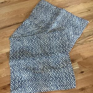 Pottery Barn Blue and White Chevron Patterned Shams x2